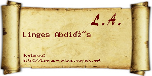 Linges Abdiás névjegykártya